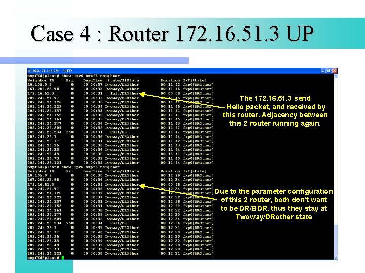 Case 4 : Router 172. 16. 51. 3 UP The 172. 16. 51. 3