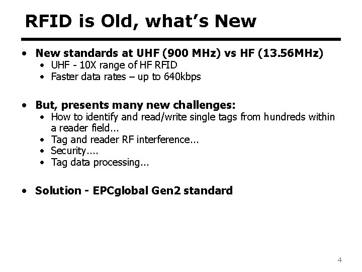EPCglobal Class1 Generation 2 UHF RFID Todd Humes