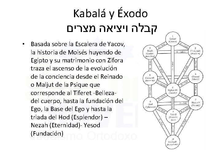 Kabalá y Éxodo קבלה ויציאה מצרים • Basada sobre la Escalera de Yacov, la