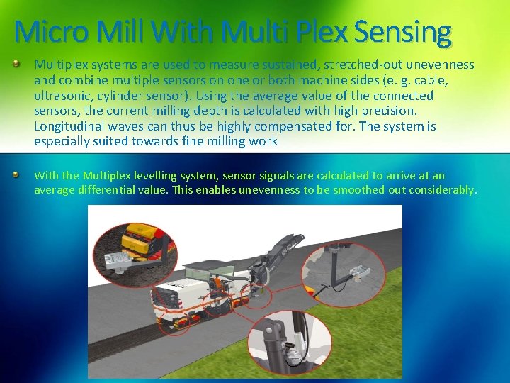 Micro Mill With Multi Plex Sensing Multiplex systems are used to measure sustained, stretched-out