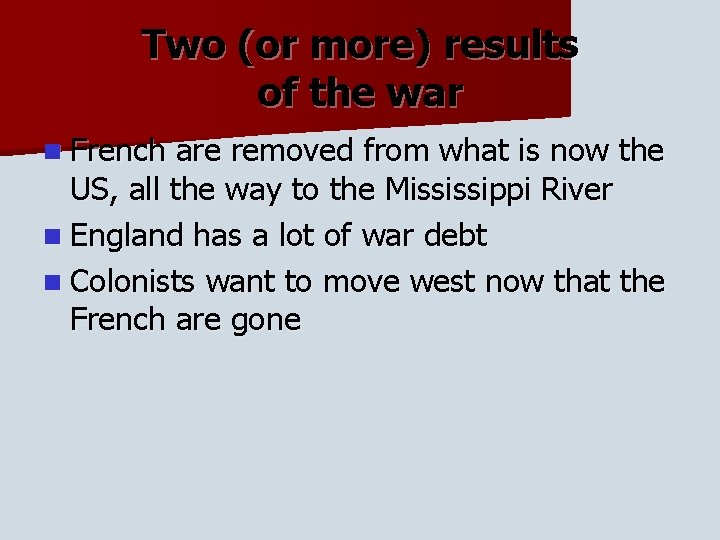 Two (or more) results of the war n French are removed from what is