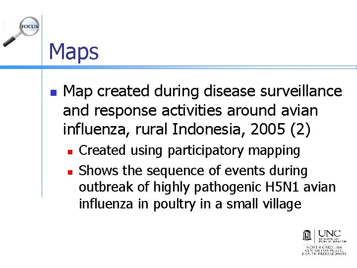 Maps n Map created during disease surveillance and response activities around avian influenza, rural