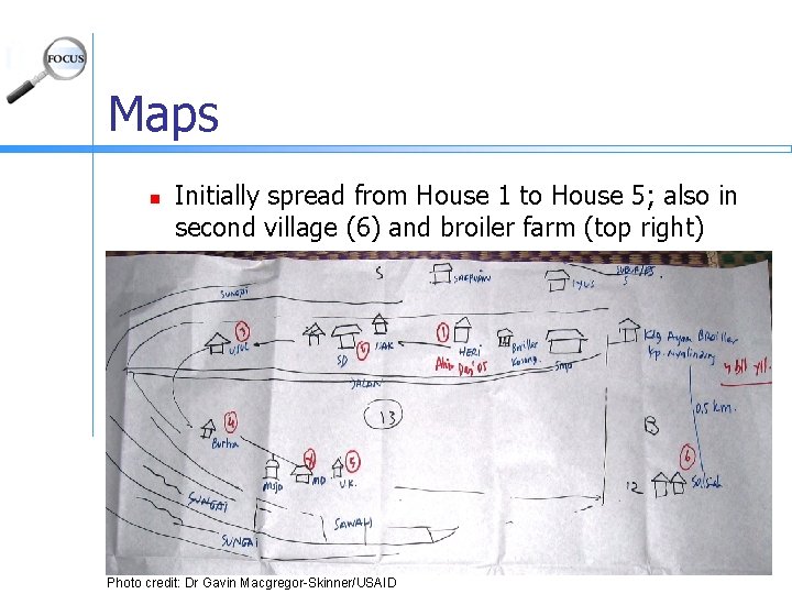 Maps n Initially spread from House 1 to House 5; also in second village