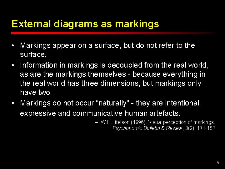 External diagrams as markings • Markings appear on a surface, but do not refer