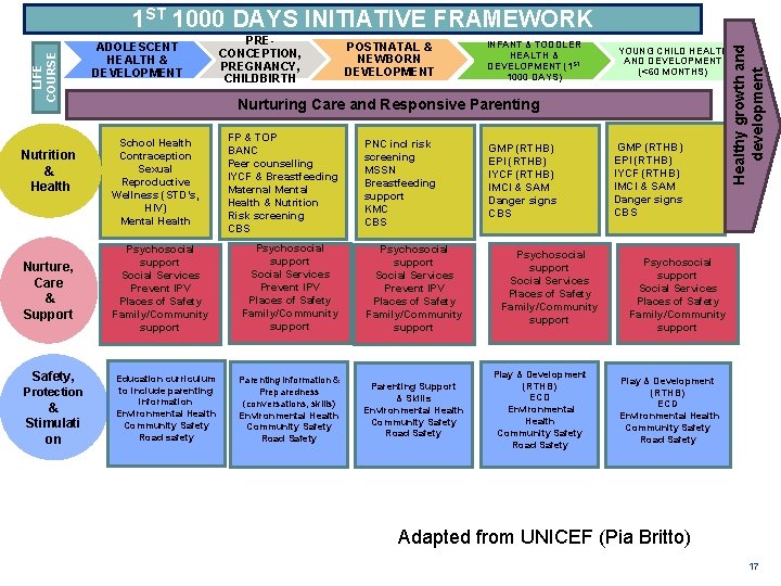 PROGRAMME INTERVENTIONS Nutrition & Health Nurture, Care & Support Safety, Protection & Stimulati on