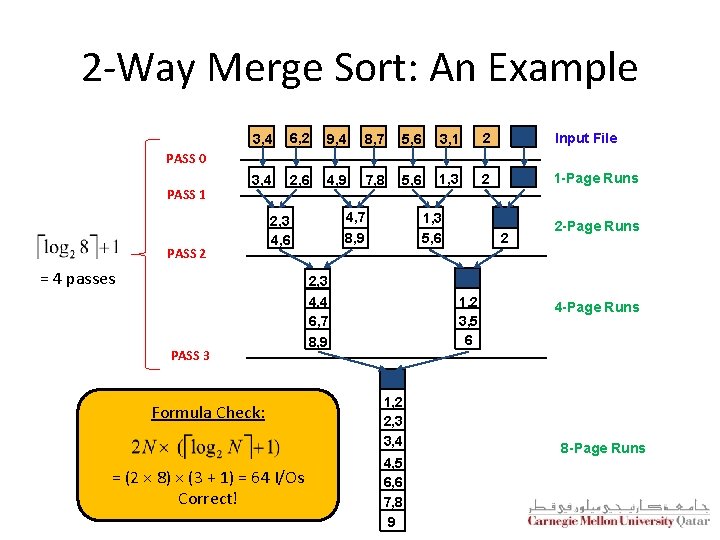 2 -Way Merge Sort: An Example 3, 4 6, 2 9, 4 8, 7 2 -Way Merge Sort: An Example 3, 4 6, 2 9, 4 8, 7