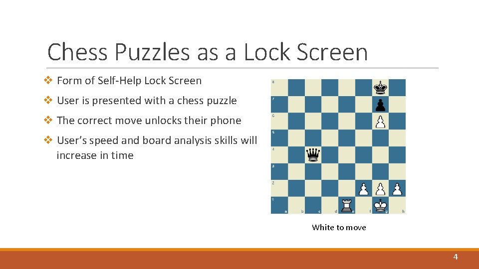 Chess Puzzles as a Lock Screen v Form of Self-Help Lock Screen v User