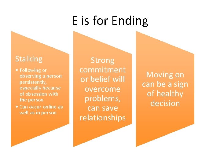 E is for Ending Stalking • Following or observing a person persistently, especially because E is for Ending Stalking • Following or observing a person persistently, especially because