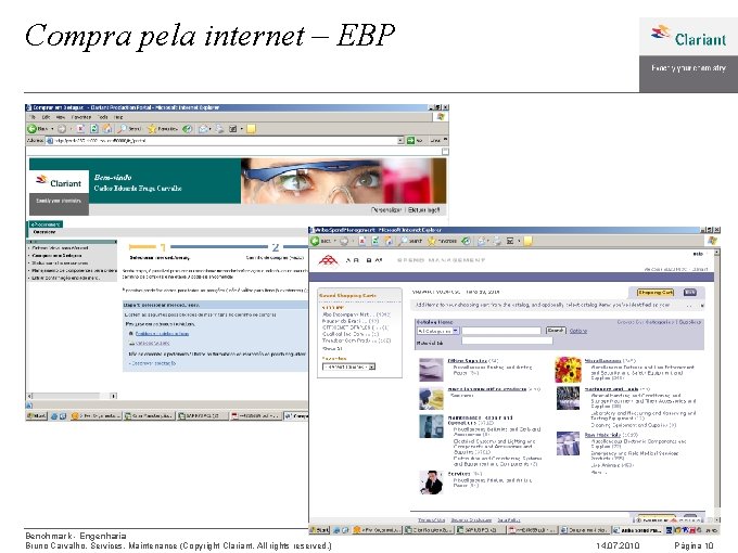 Compra pela internet – EBP Benchmark - Engenharia Bruno Carvalho, Services, Maintenance (Copyright Clariant.