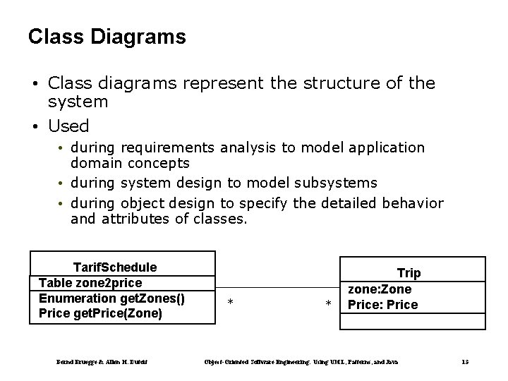 Class Diagrams • Class diagrams represent the structure of the system • Used •