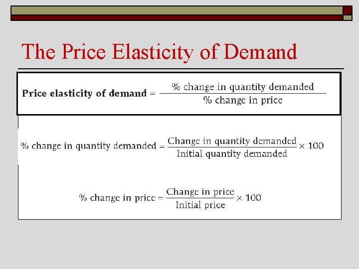 The Price Elasticity of Demand 