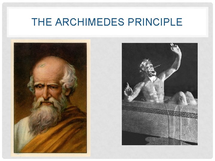 THE ARCHIMEDES PRINCIPLE 