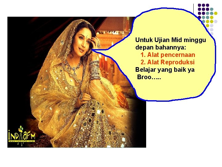 Untuk Ujian Mid minggu depan bahannya: 1. Alat pencernaan 2. Alat Reproduksi Belajar yang