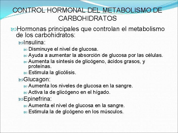 METABOLISMO DE CARBOHIDRATOS DIGESTION La reaccin principal de