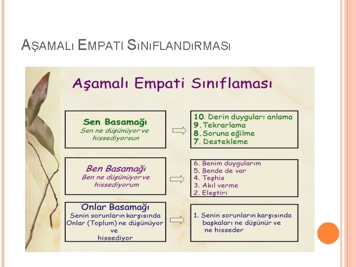 AŞAMALı EMPATI SıNıFLANDıRMASı 