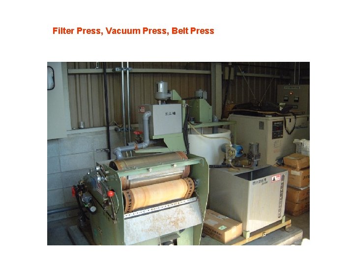 Filter Press, Vacuum Press, Belt Press 