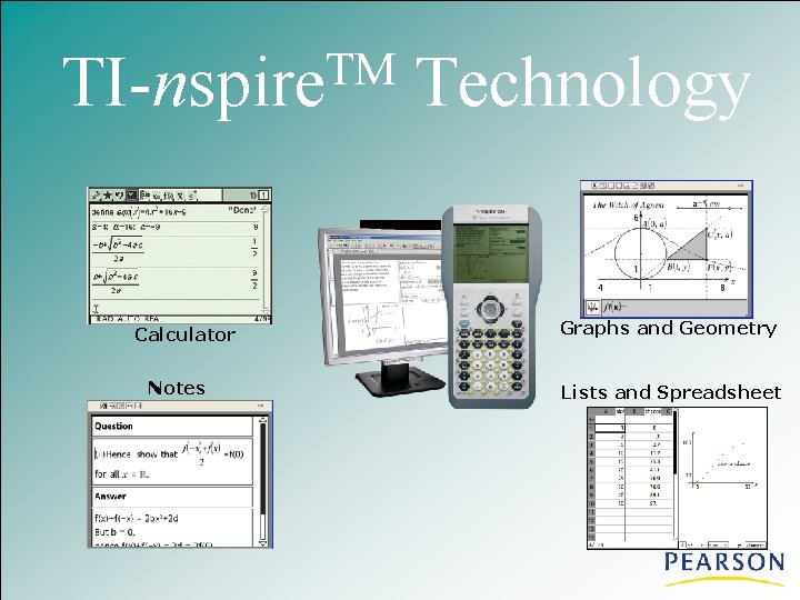 TM TI-nspire Calculator Notes Technology Graphs and Geometry Lists and Spreadsheet 