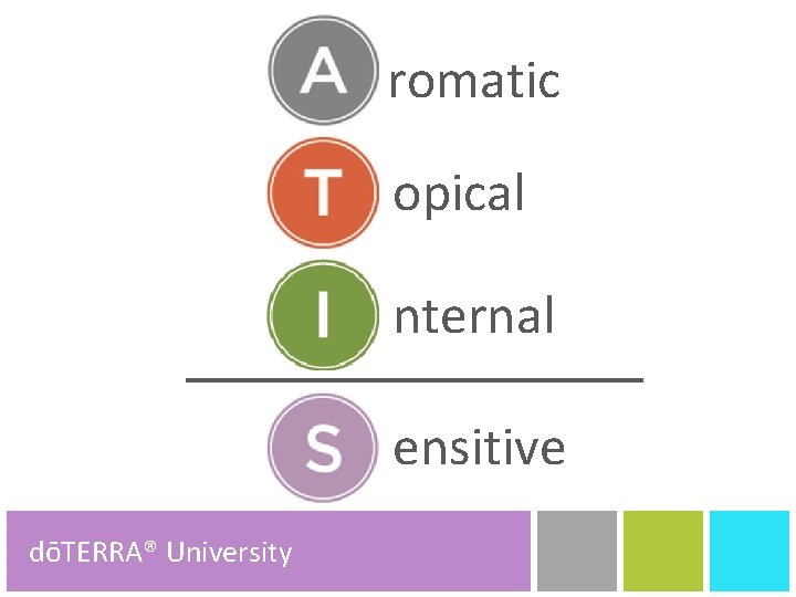 romatic opical nternal ensitive dōTERRA® University dōTERRA® Product Tools 