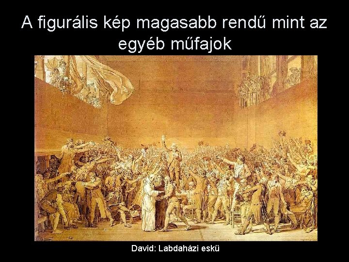 A figurális kép magasabb rendű mint az egyéb műfajok David: Labdaházi eskü 