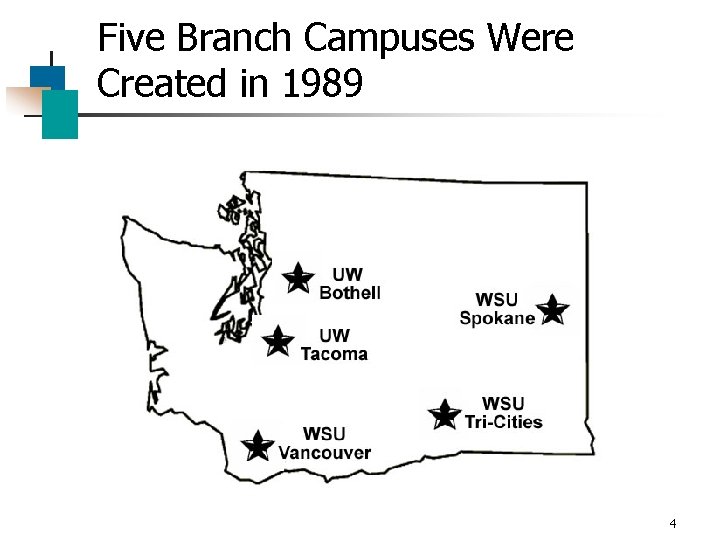 Five Branch Campuses Were Created in 1989 4 