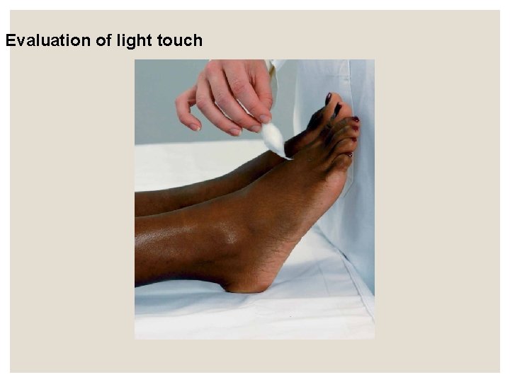 Evaluation of light touch Evaluation of light touch