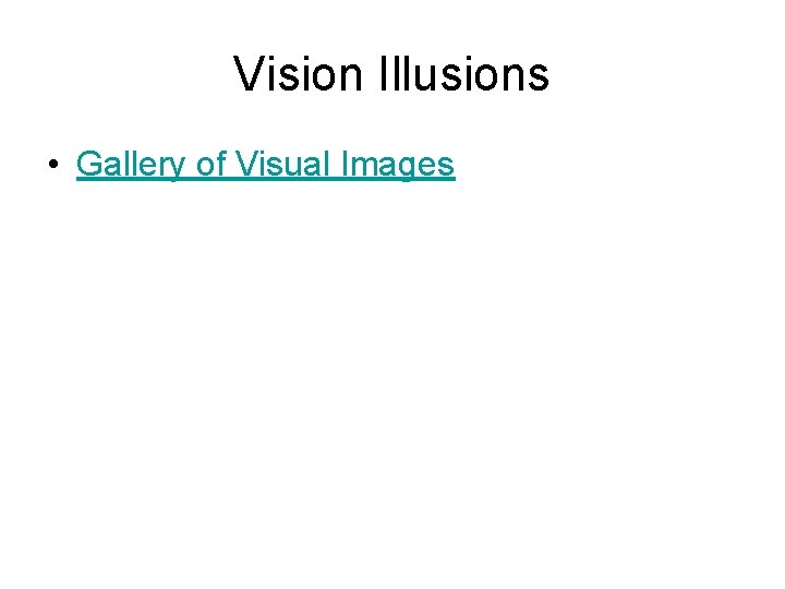 Vision Illusions • Gallery of Visual Images 