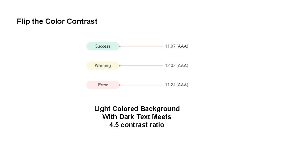 Flip the Color Contrast Light Colored Background With Dark Text Meets 4. 5 contrast