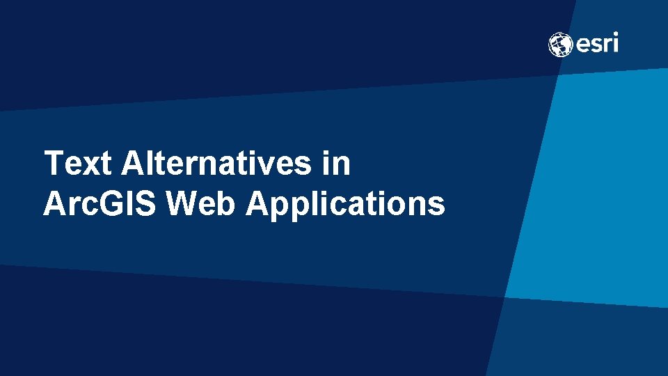 Text Alternatives in Arc. GIS Web Applications 