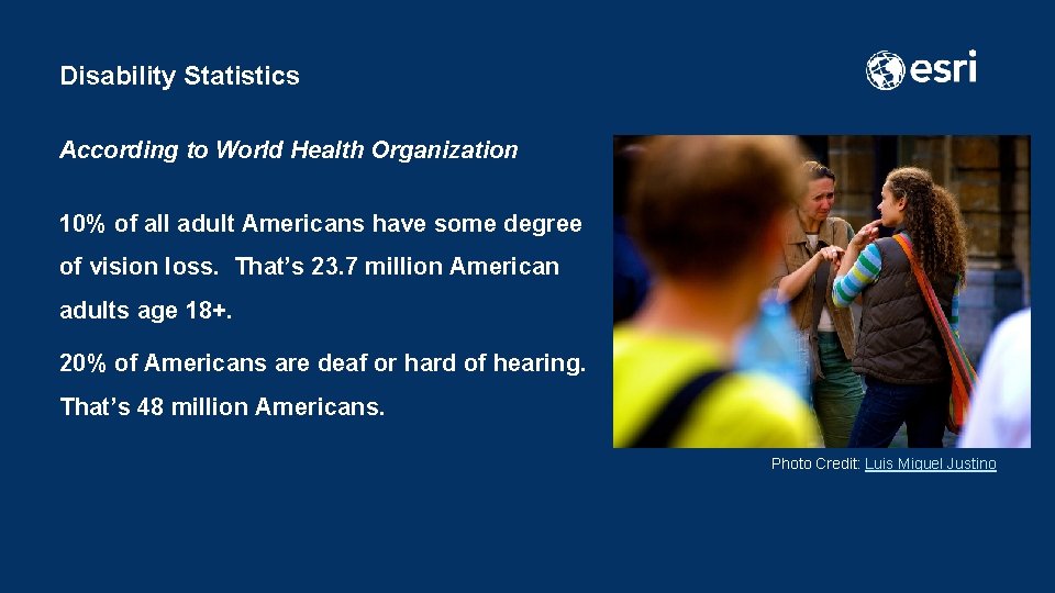 Disability Statistics According to World Health Organization 10% of all adult Americans have some