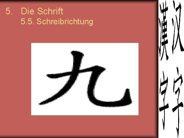 5. Die Schrift 5. 5. Schreibrichtung 