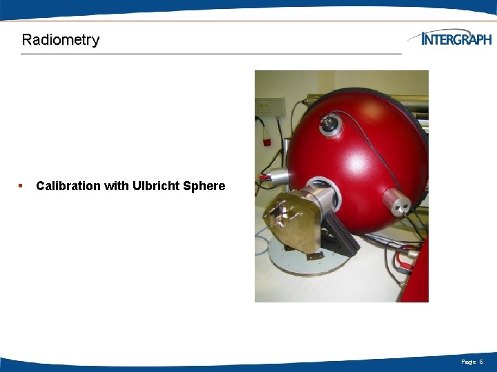 Radiometry § Calibration with Ulbricht Sphere Page 6 