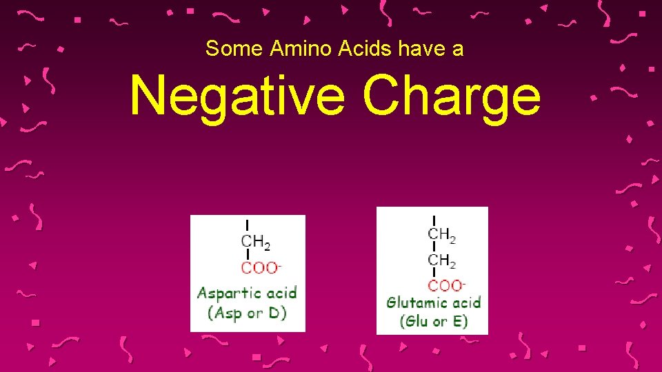 Some Amino Acids have a Negative Charge 