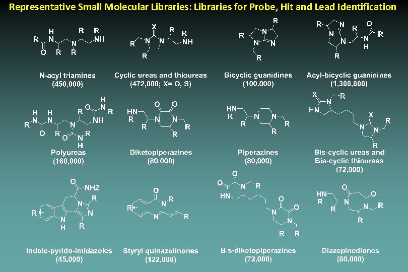 Representative Small Molecular Libraries: Libraries for Probe, Hit and Lead Identification 