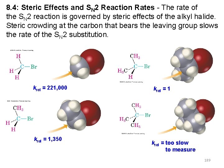 8. 4: Steric Effects and SN 2 Reaction Rates - The rate of the