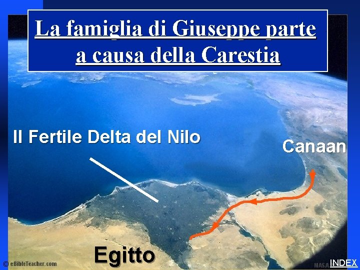 La famiglia di Giuseppe parte a causa della Carestia Il Fertile Delta del Nilo