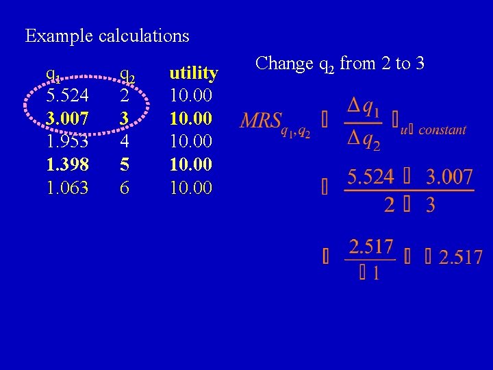 Example calculations q 1 5. 524 3. 007 1. 953 1. 398 1. 063