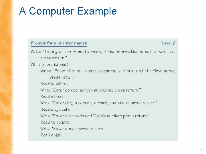 A Computer Example 4 
