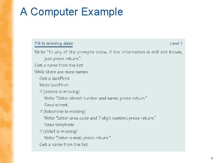 A Computer Example 5 