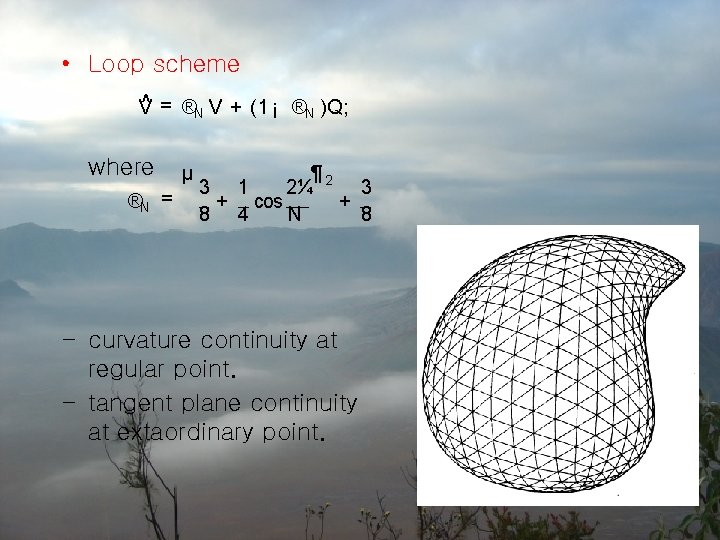  • Loop scheme ^ = ®N V + (1 ¡ ®N )Q; V