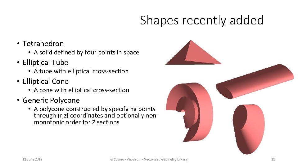 Shapes recently added • Tetrahedron • A solid defined by four points in space
