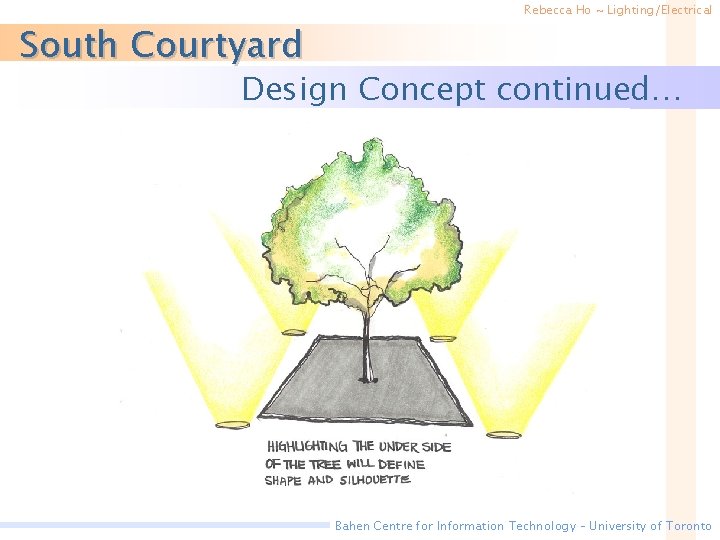 South Courtyard Rebecca Ho ~ Lighting/Electrical Design Concept continued… Bahen Centre for Information Technology