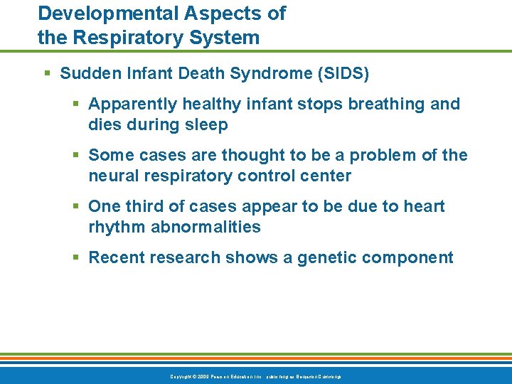 Developmental Aspects of the Respiratory System § Sudden Infant Death Syndrome (SIDS) § Apparently