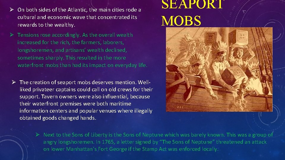 Ø On both sides of the Atlantic, the main cities rode a cultural and