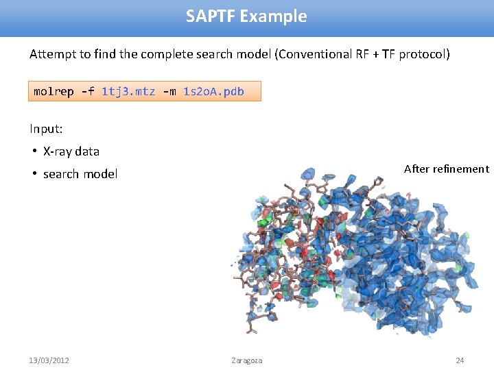 SAPTF Example Attempt to find the complete search model (Conventional RF + TF protocol)