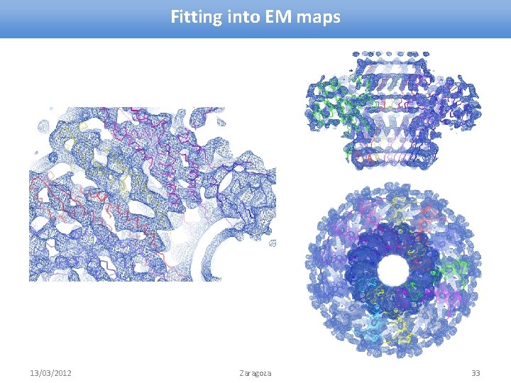 Fitting into EM maps 13/03/2012 Zaragoza 33 