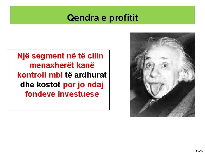 Qendra e profitit Një segment në të cilin menaxherët kanë kontroll mbi të ardhurat