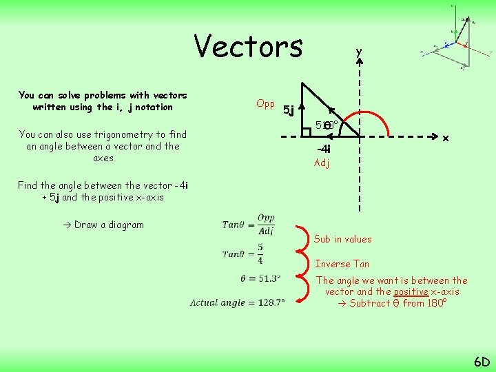 Vectors You can solve problems with vectors written using the i, j notation Opp