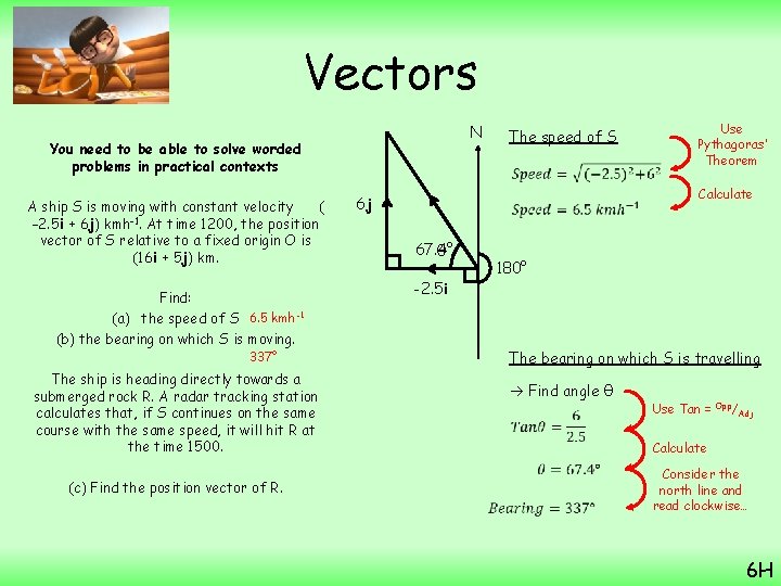 Vectors N You need to be able to solve worded problems in practical contexts