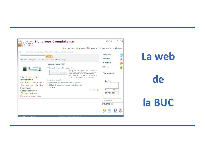 La web de la BUC 