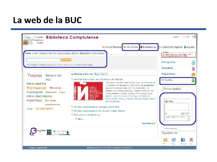 La web de la BUC 